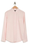 14th & Union Long Sleeve Slim Fit Linen Cotton Shirt In Pink Parfait