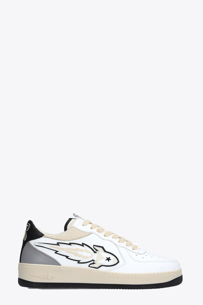 Enterprise Japan Rocket Low Top Leather Sneakers In White