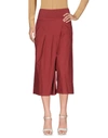 Manila Grace Cropped Pants & Culottes In Brick Red