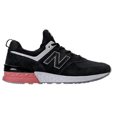 New Balance Men's 574 Sport Casual Sneakers From Finish Line In Black/dusted Peach
