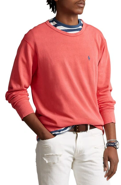 Polo Ralph Lauren Classic Fit Terry Crewneck Sweatshirt In Red Reef