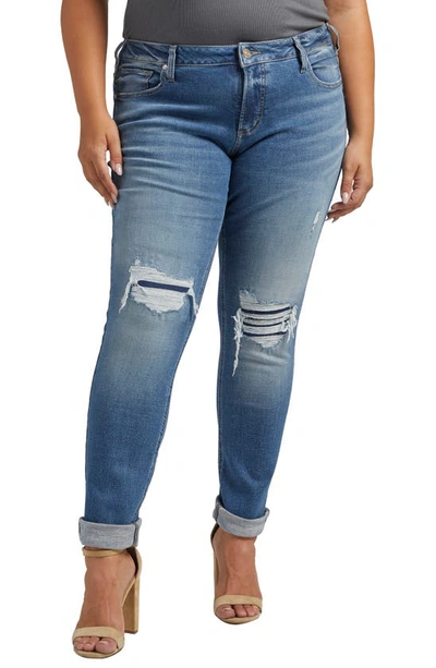 Silver Jeans Co. Mid Rise Girlfriend Jeans In Indigo