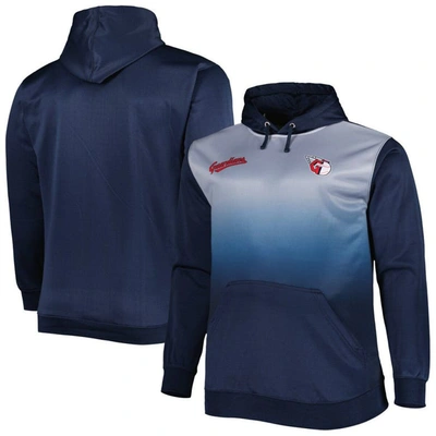 Profile Navy Cleveland Guardians Fade Sublimated Fleece Pullover Hoodie