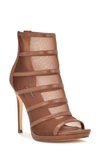 Nine West Larang Open Toe Bootie In Medium Brown 210