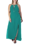 S And P Lace Detail Maxi Dress In Hunter Green