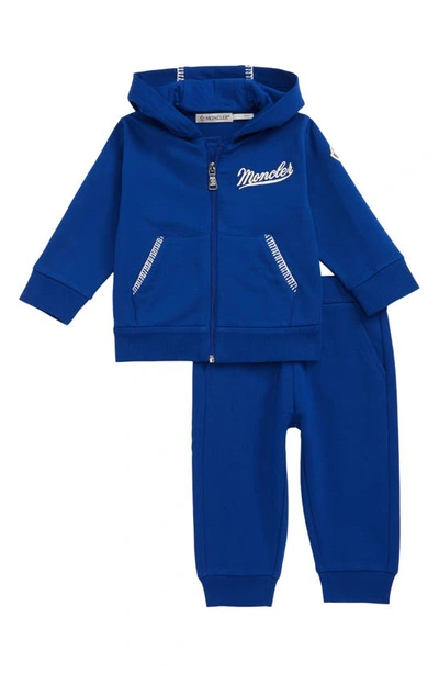 Moncler Kids' Stretch Cotton Hoodie & Joggers Set In Dark Blue