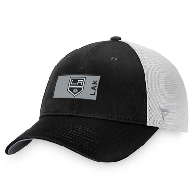 Fanatics Branded Black/white Los Angeles Kings Authentic Pro Rink Trucker Snapback Hat In Black,white