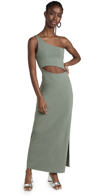 Susana Monaco One-shoulder Cutout High Slit Maxi Dress In Slate
