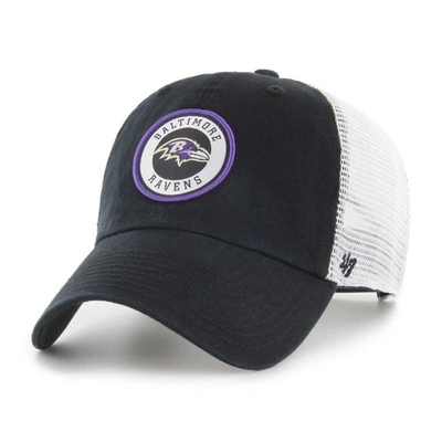 47 ' Black/white Baltimore Ravens Highline Clean Up Trucker Snapback Hat