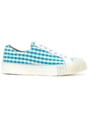 Adieu Checked Shell Toe Sneakers In Blue And White