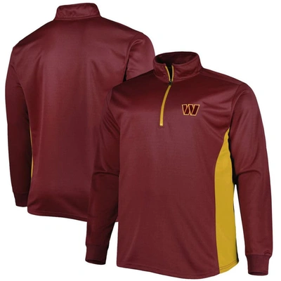 Profile Men's Burgundy Washington Commanders Big And Tall Quarter-zip Top