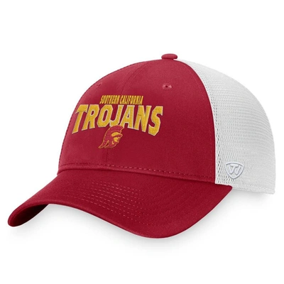 Top Of The World Men's  Cardinal, White Usc Trojans Breakout Trucker Snapback Hat In Cardinal,white