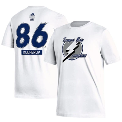 Adidas Originals Men's Adidas Nikita Kucherov White Tampa Bay Lightning Reverse Retro 2.0 Name And Number T-shirt