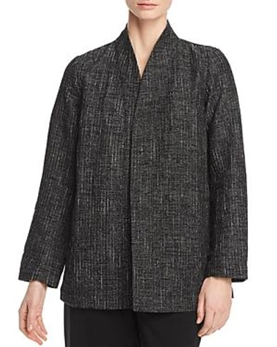 Eileen Fisher Stand Collar Kimono Jacket In Black