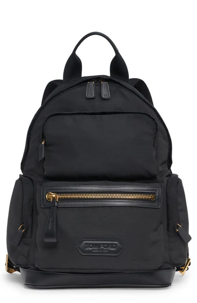 Tom Ford Recycled Nylon Backpack In Black