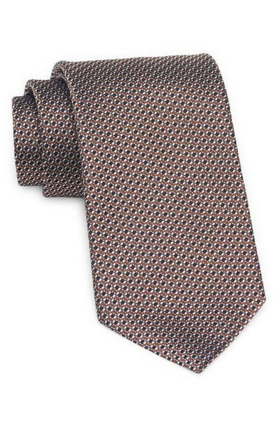 Tom Ford Geometric Silk Tie In Ebony