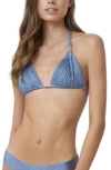 Pq Swim Isla Macramé Triangle Bikini Top In Indie Sky