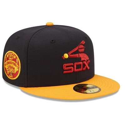 New Era Men's  Navy, Gold Chicago White Sox Primary Logo 59fifty Fitted Hat In Navy,gold
