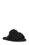 Ugg Maxi Curly Genuine Shearling Scuffetta Slipper In Black