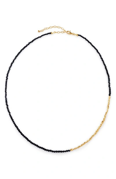 Monica Vinader Mini Nugget Stone Beaded Necklace In 18ct Gold Vermeil On Sterling