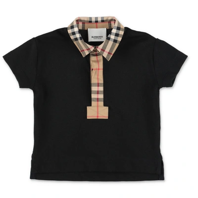 Burberry Kids' Accumulator Polo Shirt In Nero