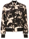 N°21 Nº21 Japanese Print Bomber Jacket - Black