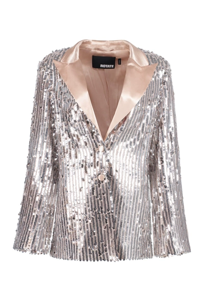 Rotate Birger Christensen Single-breasted Two-button Jacket In Silver