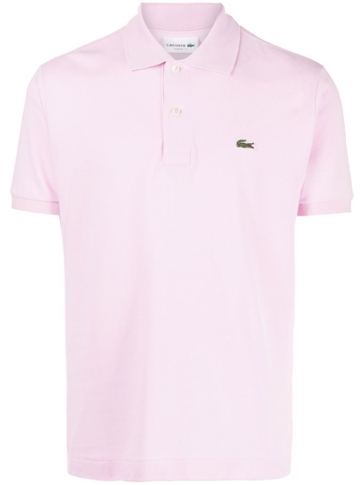 Lacoste Chest Logo-patch Polo Shirt In Pink