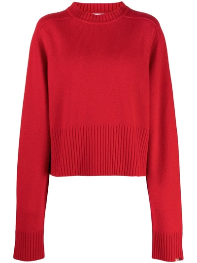 Extreme Cashmere Judith Long-sleeved Jumper In Red