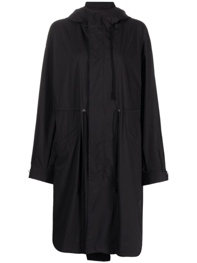 Yohji Yamamoto R-hoodie Mods Coat In Black