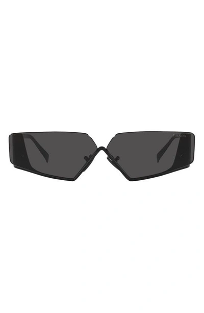 Prada 57mm Rectangular Sunglasses In Black