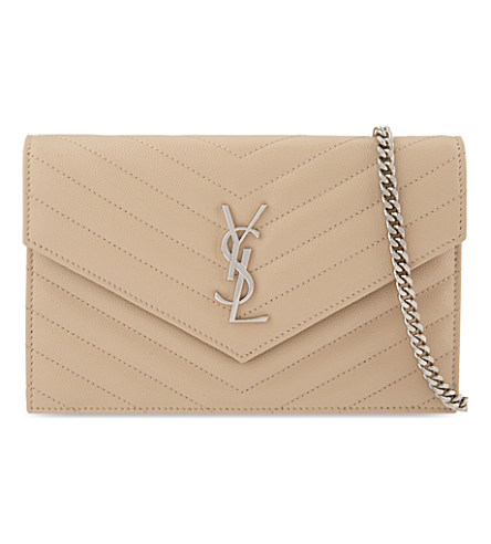 Saint Laurent Monogram Quilted Leather Envelope Clutch In Poudre | ModeSens