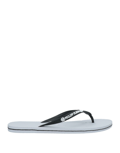 Philipp Plein Toe Strap Sandals In White