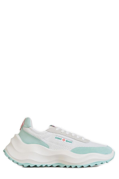 Casablanca Atlantis Leather Low Top Sneakers In White