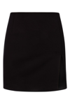 The Andamane Gioia Split Viscose Twill Mini Skirt In Nero