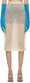 Maison Margiela Sheer Pencil Midi Skirt In Butter