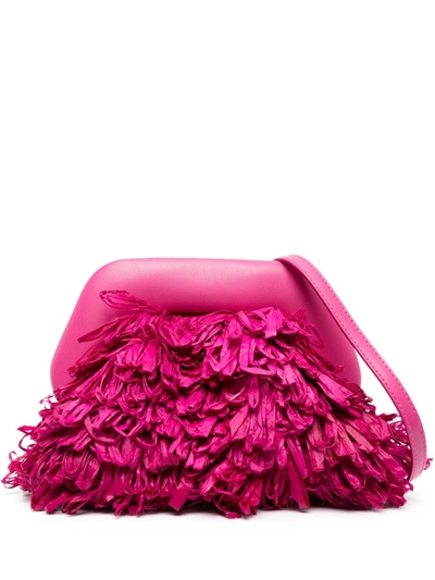 Themoirè Gea Curly Straw Clutch In Strawberry