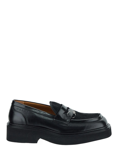 Marni Leather Loafers In Black