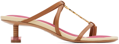 Jacquemus 45mm Les Sandales Pralu Leather Sandals In Light Brown