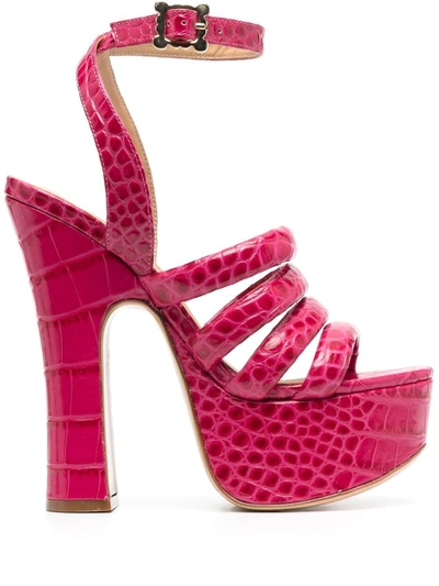 Vivienne Westwood 150mm Britney Embossed Leather Sandals In Pink