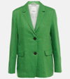 's Max Mara Sofia Single-breasted Linen Blazer In Green