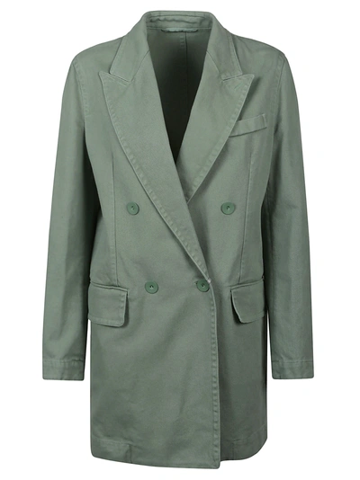 Max Mara Zenobia Cotton Drill Blazer In Green