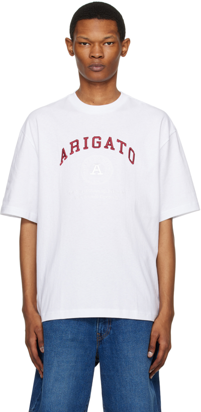 Axel Arigato White Oversize T-shirt With Logo In Neutrals