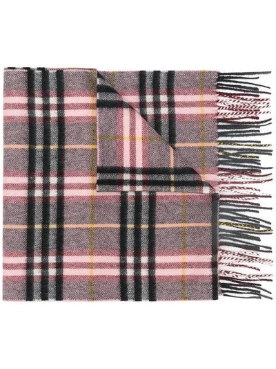 Burberry Check Cashmere Scarf In Pink