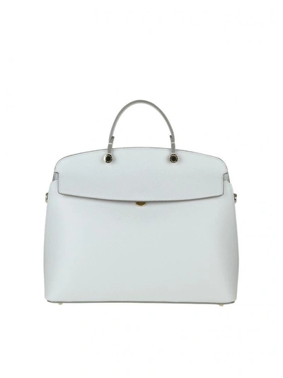 Furla Piper M Hand Bag In Ice Leather In Crystal