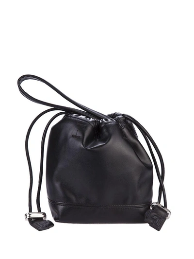 Rabanne Leather Bucket Bag In Nero