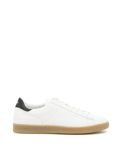 Rov Left Right Leather Sneakers In Bianco Ambra Nero (white)