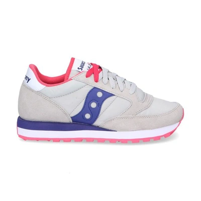 Saucony Jazz Grey And Purple Suede And Nylon Sneaker