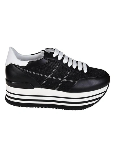 Hogan Maxi 222 Platform Sneakers In Black