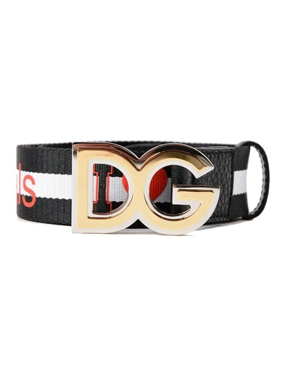 Dolce & Gabbana Dg Miller Belt In Black/white